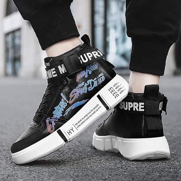 Sneakers för barn Andas Pojkar Flickor Skateboard Skor Löparskor 2Ln8895 Black 44