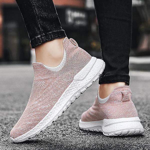 Herr Fly Weaving Sneakers Andas löparskor Mode Sportskor 3Af8026 Pink 41