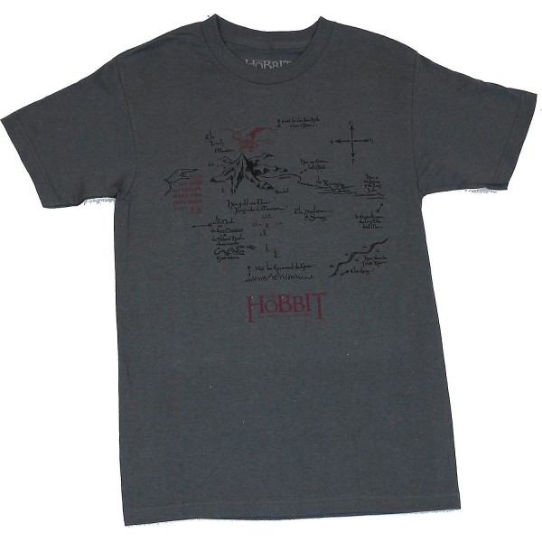 The Hobbit Mens T-shirt - Karta över den oväntade resan Bild S