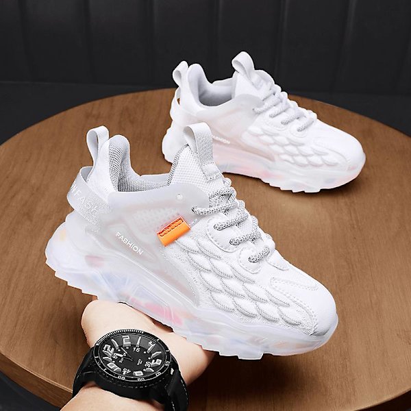 Barn Sneakers Pojkar Basketskor Halkfria Barn Sportskor 3Ba9016 White 34