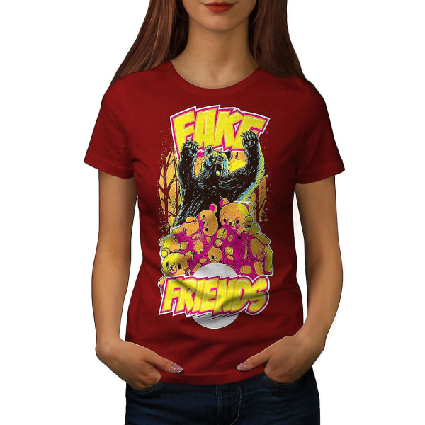 Bear Friends Cool Animal Women Röd-skjorta L