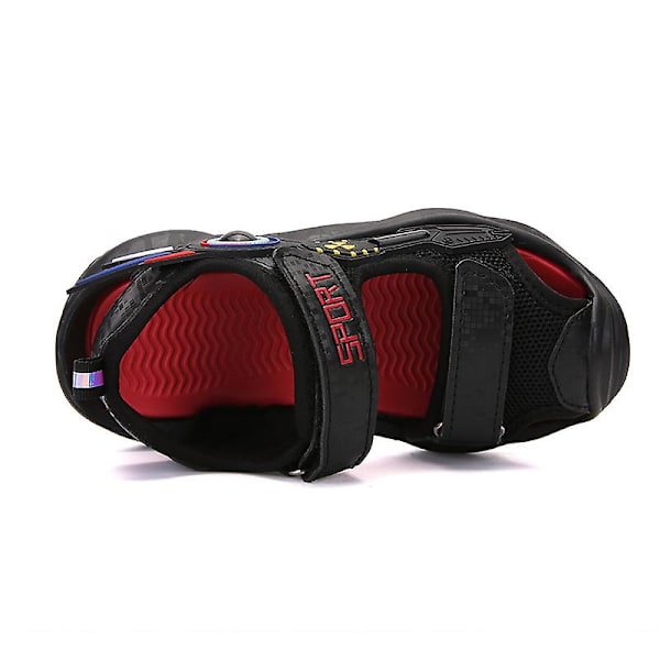 Barns strandtofflor Modesandaler Utomhus Halkfria inomhusskor 2101-3 BlackRed 34