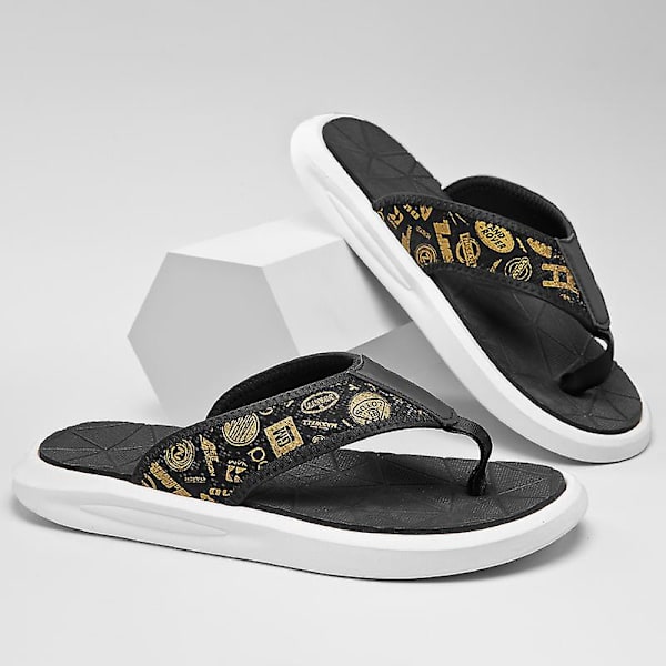 Herrflip-flops stringtrosor Sandaler Komforttofflor för stranden 3C23313 Gold 41