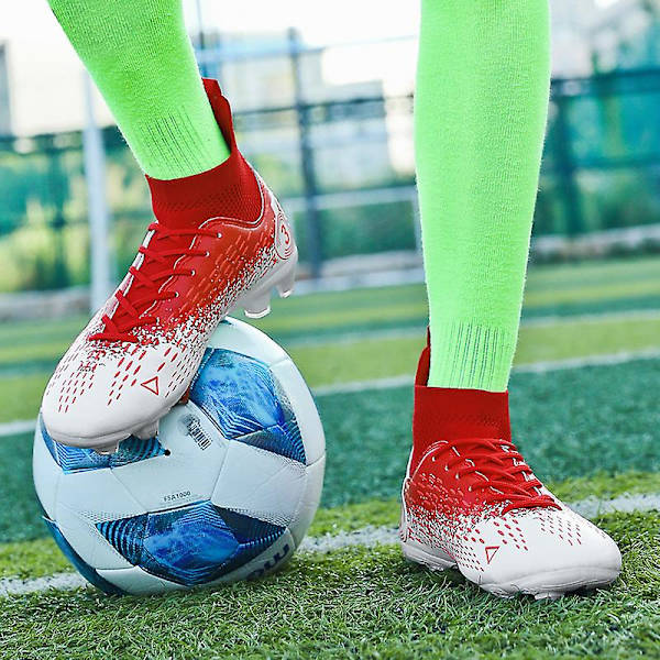 Fotbollsskor för män Halkfria fotbollsskor för herr, Gräs Fotbollssneakers Yj3000 Red 43