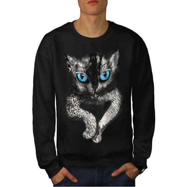 Blue Eyes Söta Furry Men Blacksweatshirt M
