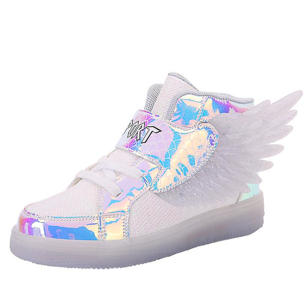 Barn Led Light Skor Pojkar Flickor Sneakers Löparskor 2Dh618 White 32
