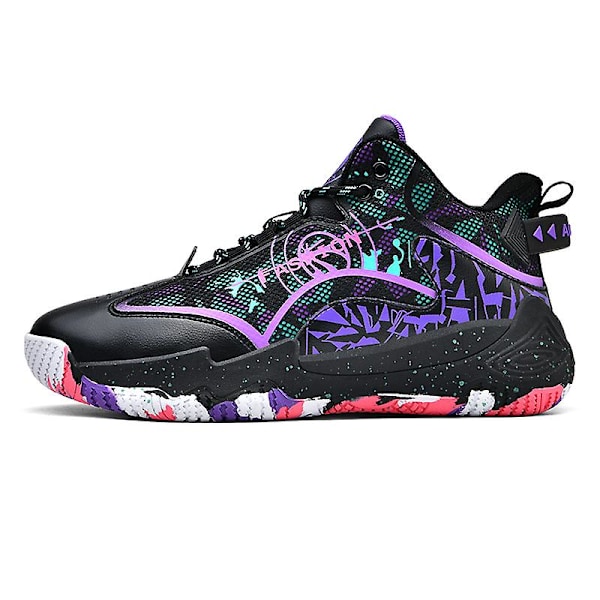 Basketskor för män Aldult Bekväma Sneakers Utomhussportskor 3B056 BlackPurple 37