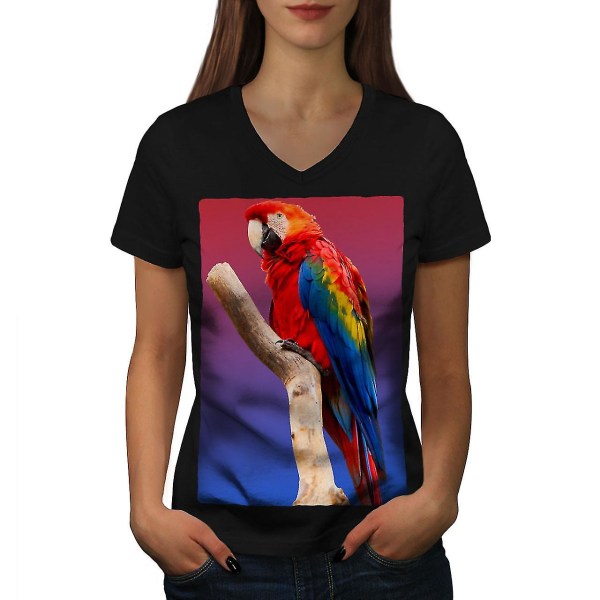 Tropisk papegojafågel T-shirt för kvinnor XXL