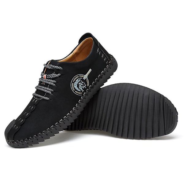 Casual för män Utomhusskor i läder 0L601 Black 41