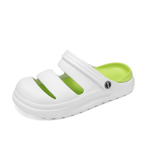 Herr Dam Strandtofflor Mode Sandaler Utomhus Inomhusskor 2766 WhitetGreen 40-41