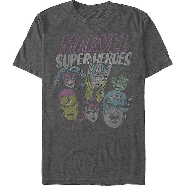 Superhjälte Head Shots Marvel Comics T-shirt S