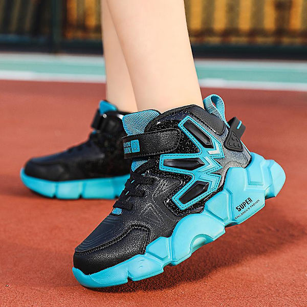 Pojkar Flickor Sneakers Andas löparskor Mode Sportskor för barn 2L826 BlackBlue 31
