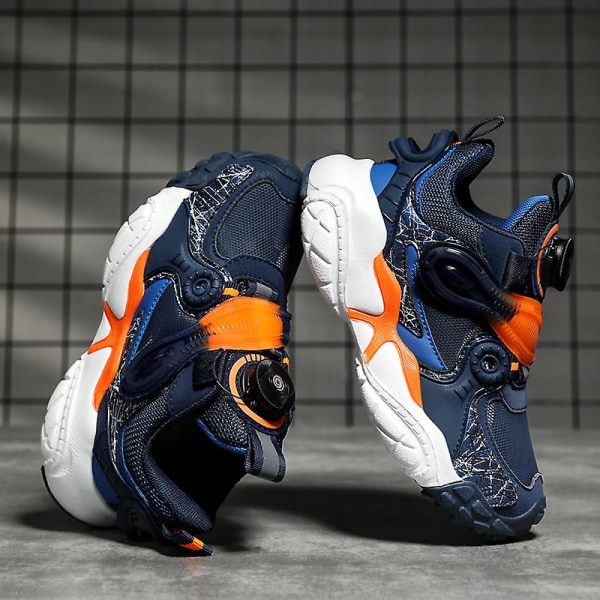 Barn Sneakers Pojkar Basketskor Halkfria Barn Sportskor 3B2296 DarkBlue 34