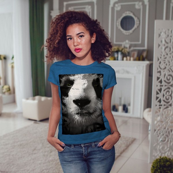 Panda Face Söt Royal T-shirt för kvinnor 3XL