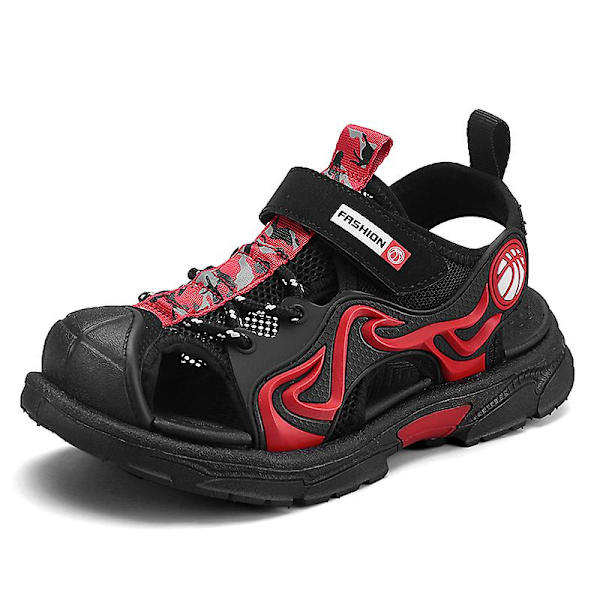 Strandtofflor för barn Modesandaler Halkfria inomhusskor utomhus 8808 BlackRed 32