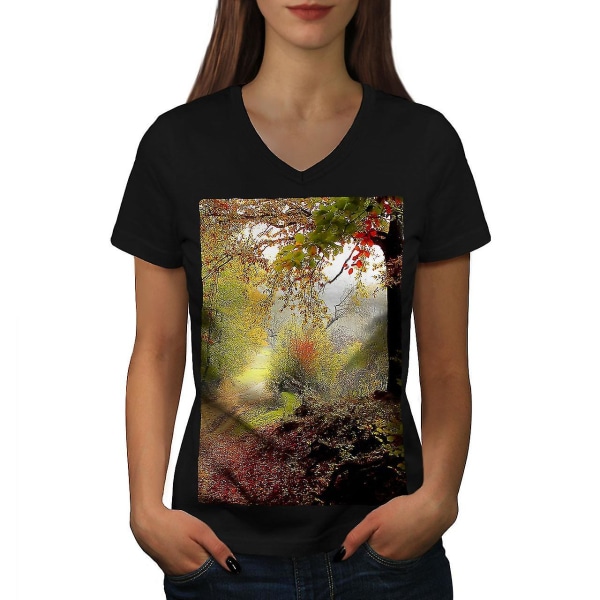 Skogsträd höst T-shirt för kvinnor 3XL