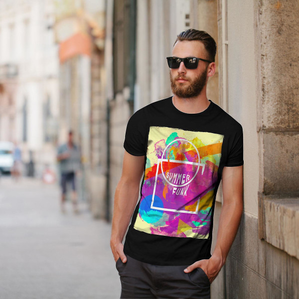 Summer Funk Suny Men Blackt-shirt | Wellcoda S