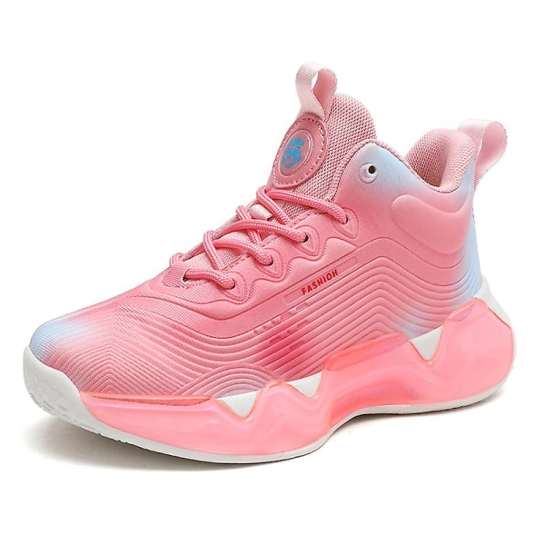 Basketskor för barn Mode Halkfria sneakers Andas Pojkar Flickor Sportskor 998 Pink 33