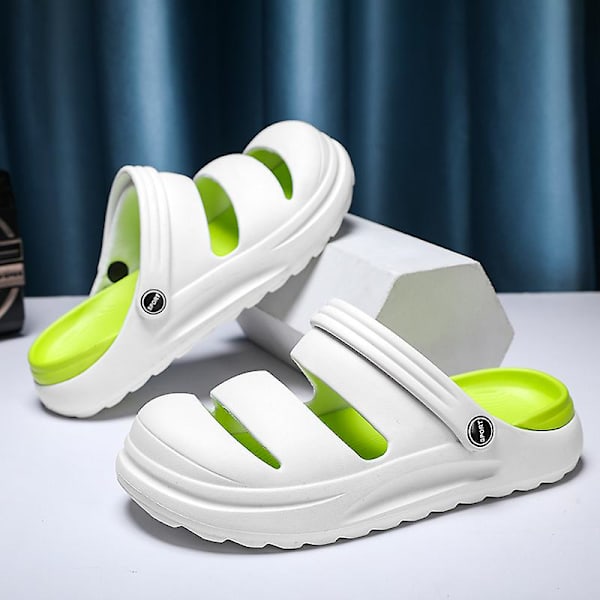 Herr Dam Strandtofflor Mode Sandaler Utomhus Inomhusskor 2766 WhitetGreen 40-41