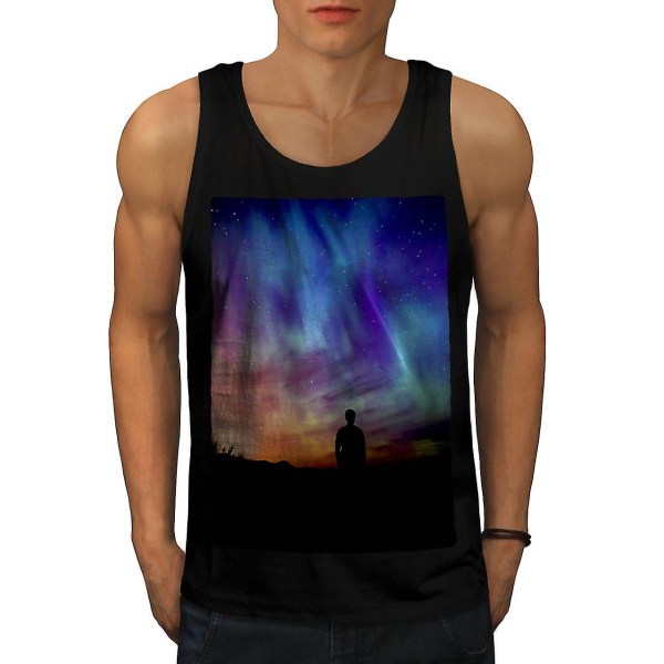 Aurora Light Night Men Blacktank Top M