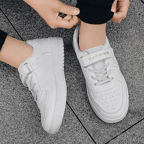 Pojkar Sneakers Andas Flickor Skateboard Skor Löparskor 3D9877 White 32