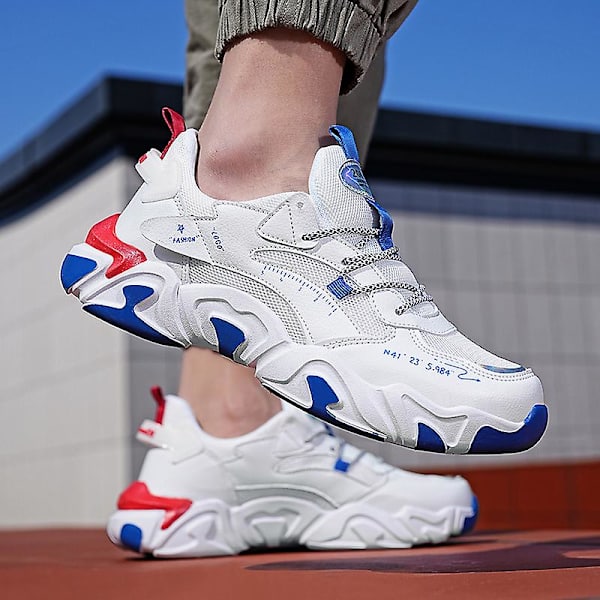 Basketskor för män Andas Sneakers Löparskor 3A6636 WhiteBlue 41