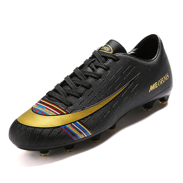 Fotbollsskor för män Halkfria fotbollsskor för herr Gräs Fotbollssneakers D9065 Black 38