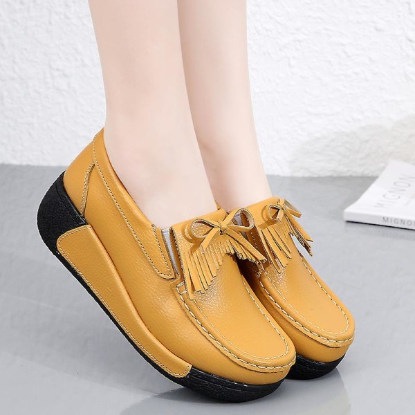 Damer Casual Mode Skor Loafer Skor Mamma Skor 3Au18798 Yellow 37