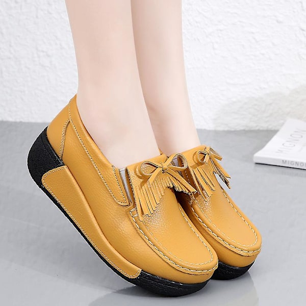 Damer Casual Mode Skor Loafer Skor Mamma Skor 3Au18798 Yellow 39