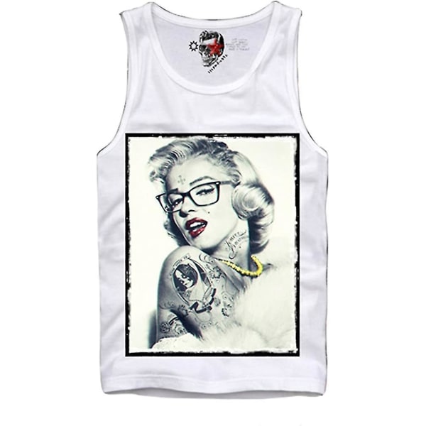 E1syndicate Linne T-shirt Marilyn Monroe Tattoo Pinstripe Rockabilly S-xl S