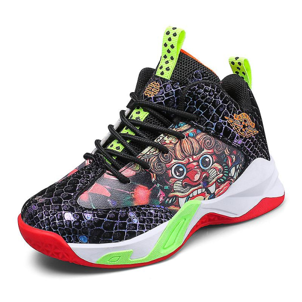 Sneakers för barn Andas Pojkar Flickor Löparskor Mode Sportskor 3Aa888 BlackGreen 34