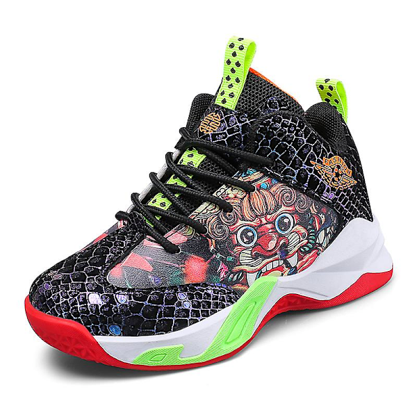 Sneakers för barn Andas Pojkar Flickor Löparskor Mode Sportskor 3Aa888 BlackGreen 37