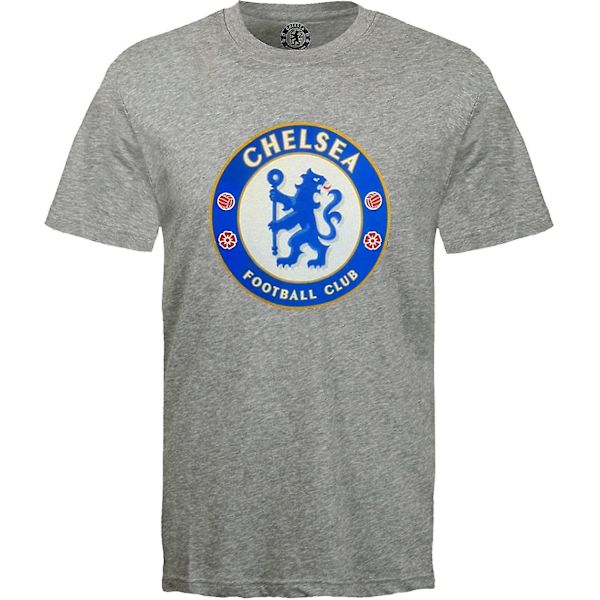Chelsea Football Club Officiell fotbollspresent Herr Crest T-shirt Grå Stor 3XL