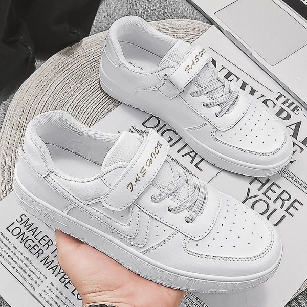 Pojkar Sneakers Andas Flickor Skateboard Skor Löparskor 3D9877 White 36