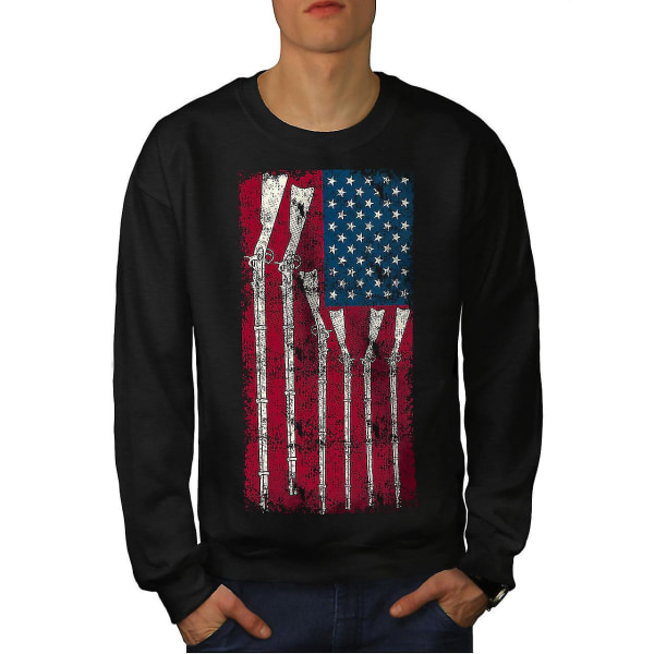 Gun Flag America Cool Men Blacksweatshirt XXL