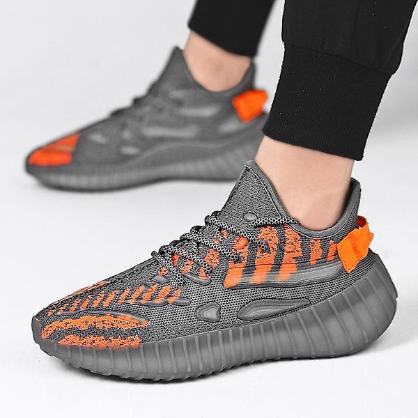Herr Dam Sneakers Andas löparskor Mode Sportskor Yj8607-1 GrayOrange 44