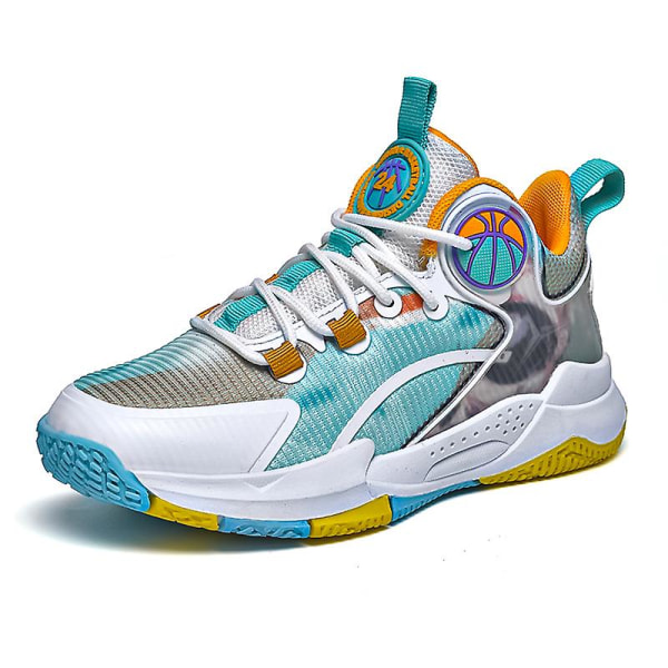 Pojkar Basketskor Andas löparskor Mode Sneakers 3Da853 WhiteYellow 40