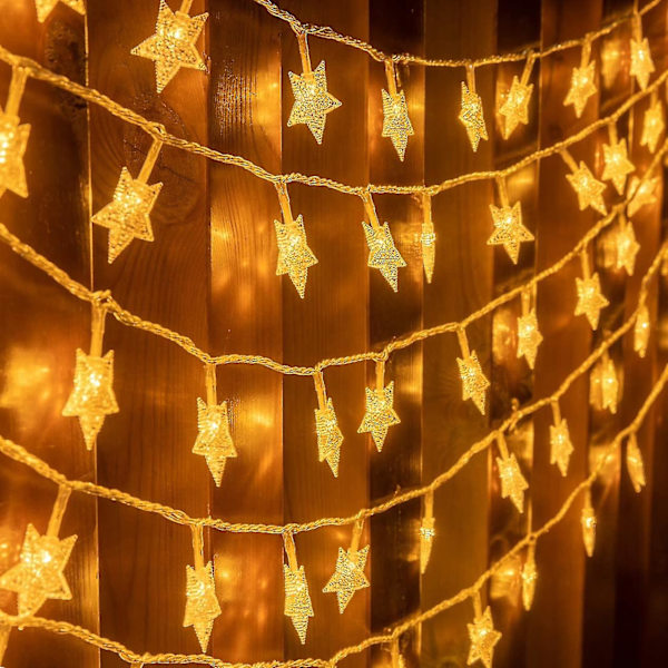 40 Led 6m Star String Lights Plug In Fairy Twinkle String Lights 8 lägen förlängningsbara för inomhusbruk