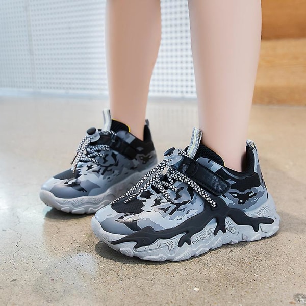 Sneakers för barn Andas löparskor Mode Pojkar Flickor Sportskor 2Lht615 Gray 28