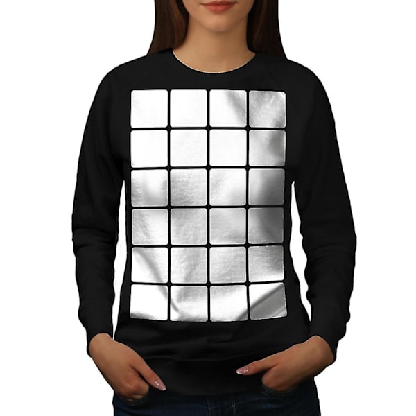 Fyrkantig stilig svart sweatshirt för kvinnor L