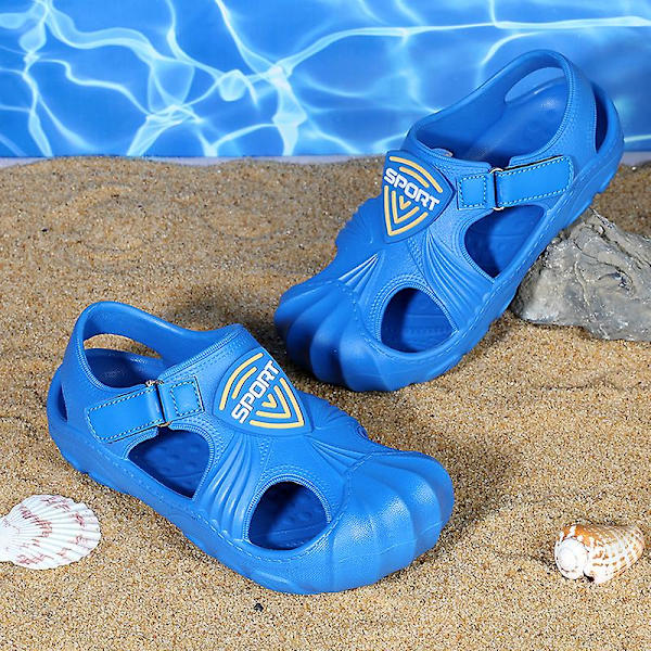 Strandtofflor för barn Modesandaler Utomhus Halkfria inomhusskor L08Jt Blue 34