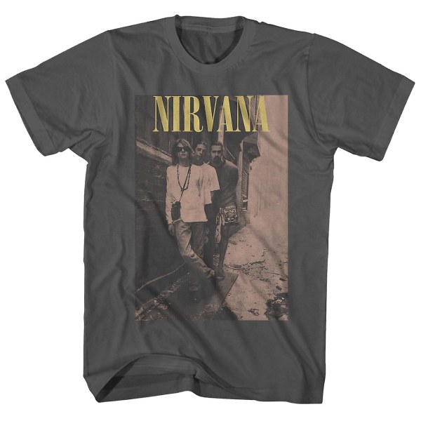 Nirvana T-shirt på väggen Posera Vintage Nirvana T-shirt XL