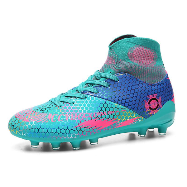 Fotbollsskor för män Spikes Fotbollsskor för ungdomar Stövlar Athletic Sneaker 3C7878 Cyan 36