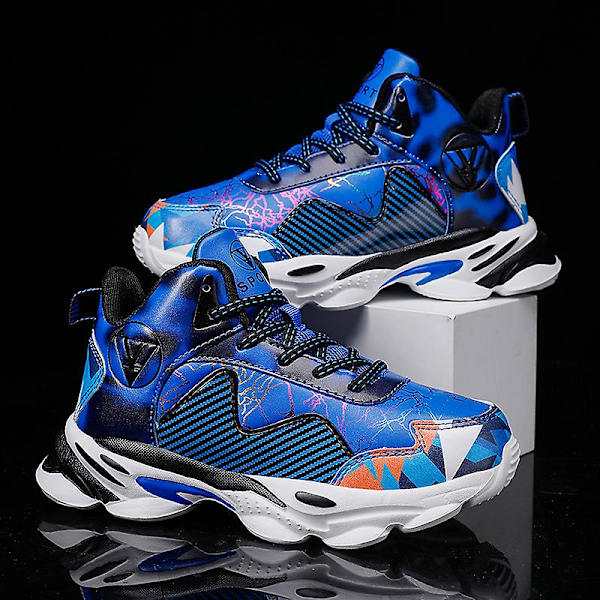 Barn basketskor Mode halkfria sneakers Andas sportskor 100 Blue 36
