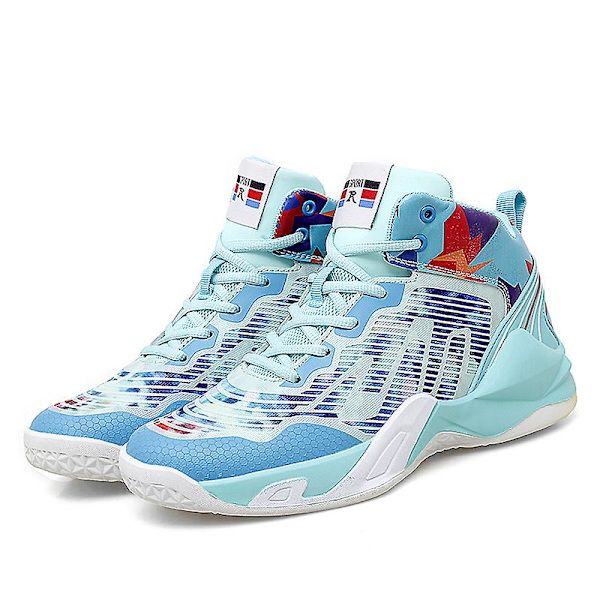 Basketskor för män Mode Dam Sneakers Andas Sportskor 3A1903 WhiteBlue 41