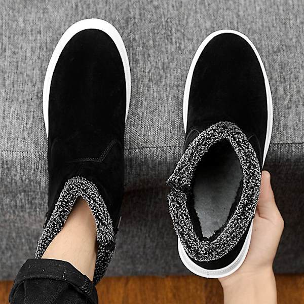 Snöstövlar för män varma ankelstövlar Anti-halk vinter utomhus casual 2Lk6308 Black 41