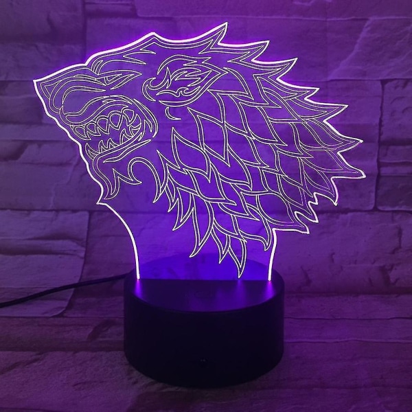 Game Of Thrones 3d Led Nattljus Sovrumsbordslampa Färg ändras