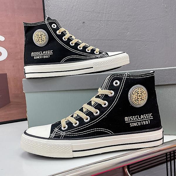 Herr Dam Canvas Skor Casual High Top Andas Sportskor Yj7900 BlackBrown 41