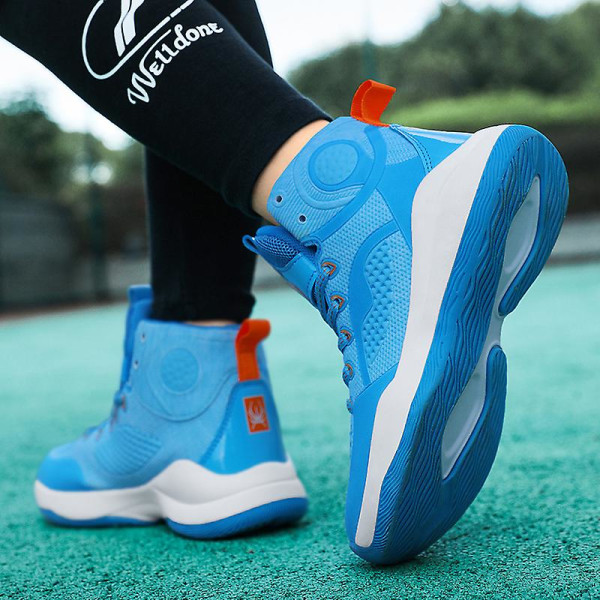 Barnbasketskor Mode Halkfria sneakers Andas sportskor 033 Blue 39
