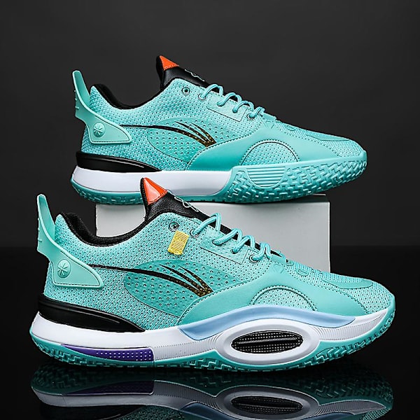 Basketskor för män Mode Halkfria sneakers Sportskor som andas Yj2199 Cyan 41